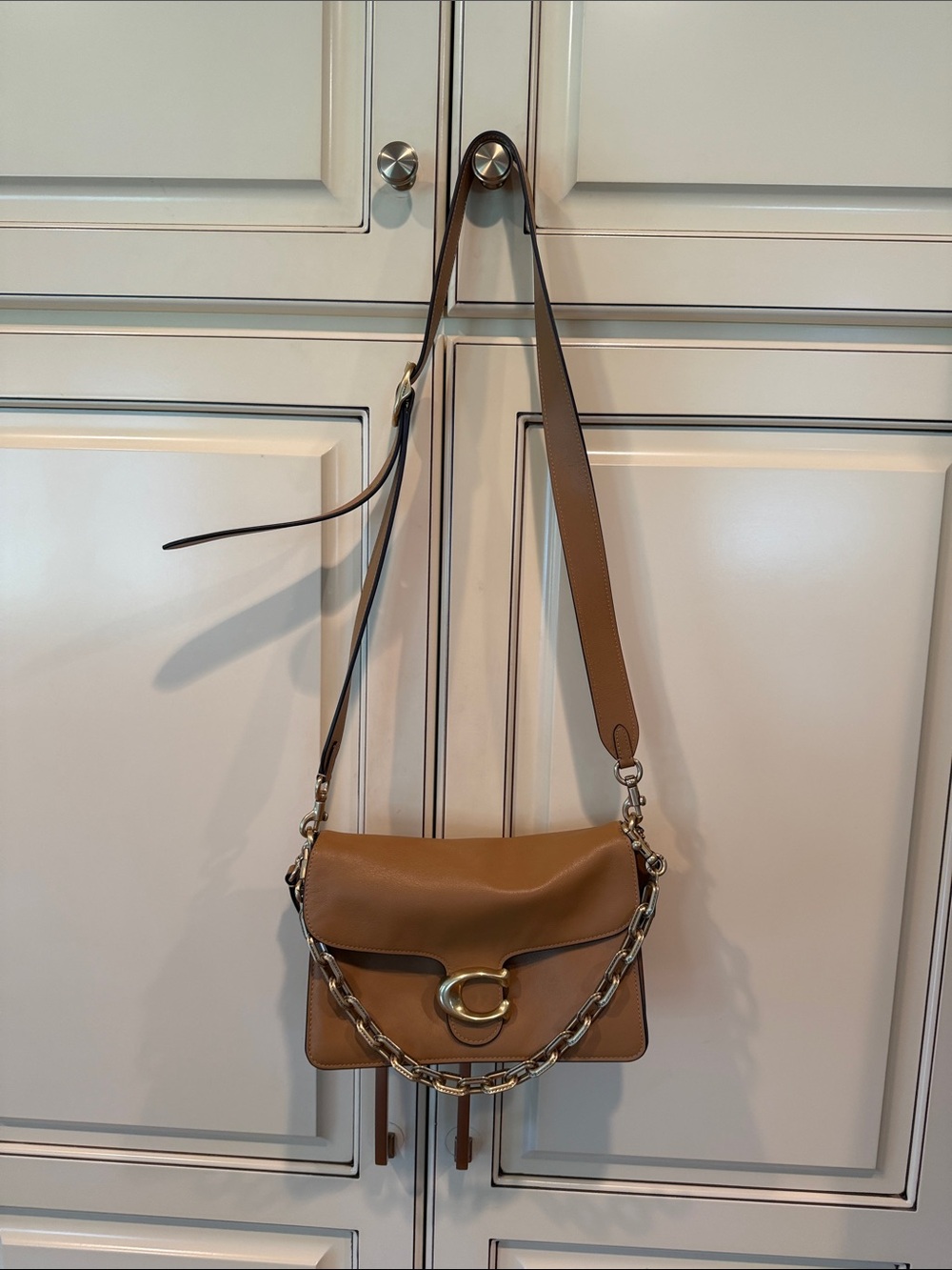 Coach Saddle Crossbody in Caramel Brown with Gold Hardware